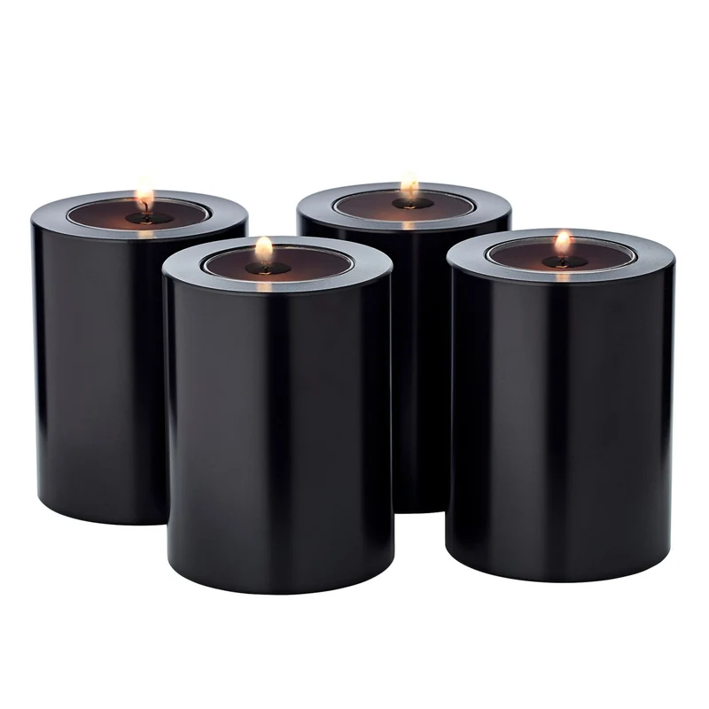 EDZARD Teelichthalter Cornelius black Ø 6cm H 8cm 4er Set