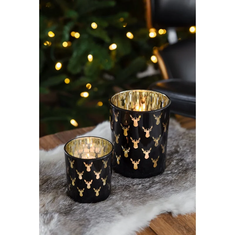 EDZARD Teelicht 2er Set ROSY Ø 7/10 cm, H 8/13 cm