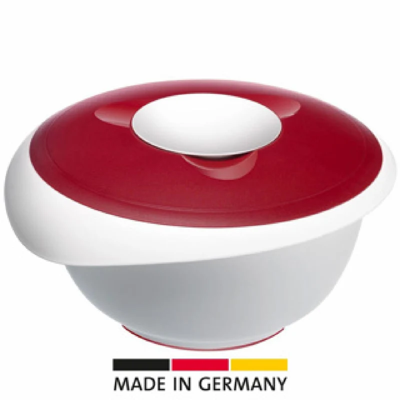 Rührschüssel mit zweigeteiltem Deckel 3,5 l, rot