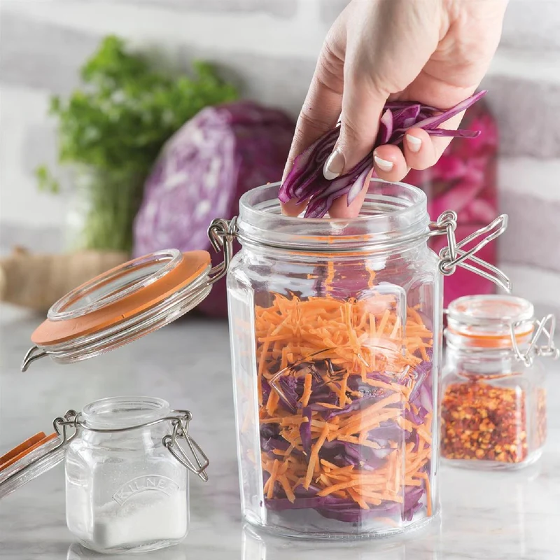 KILNER Facetten-Glas mit Bügelverschluss, 950 ml