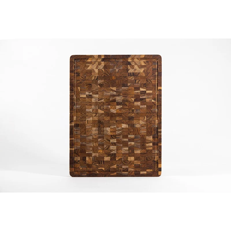 TEAKHAUS Butcher Block mit Saftkanal, L