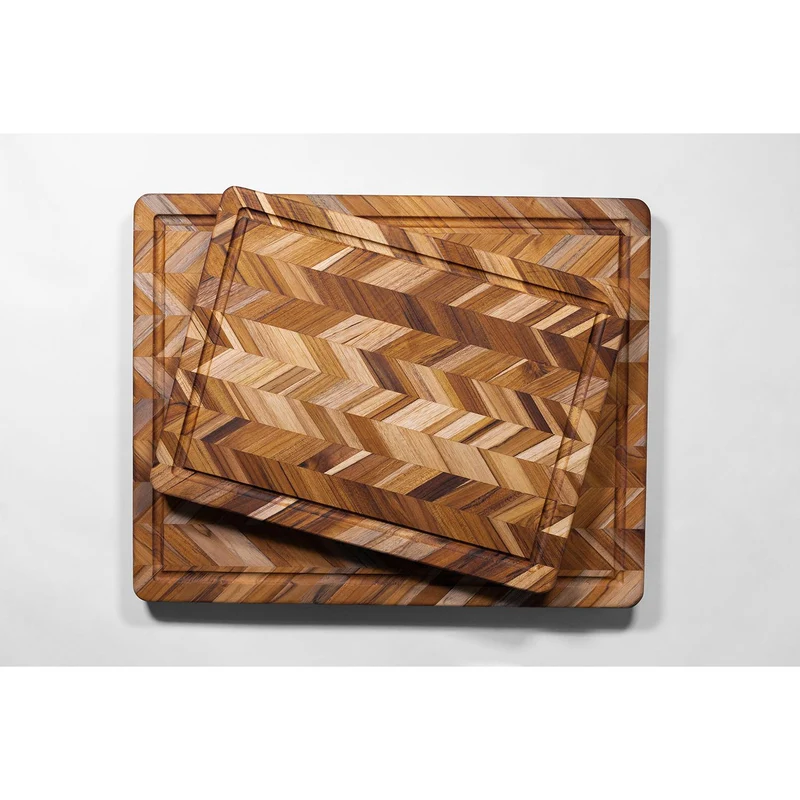 TEAKHAUS Herringbone Schneidebrett Extradick (L)