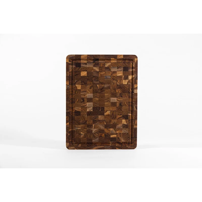 TEAKHAUS Butcher Block mit Saftkanal, M