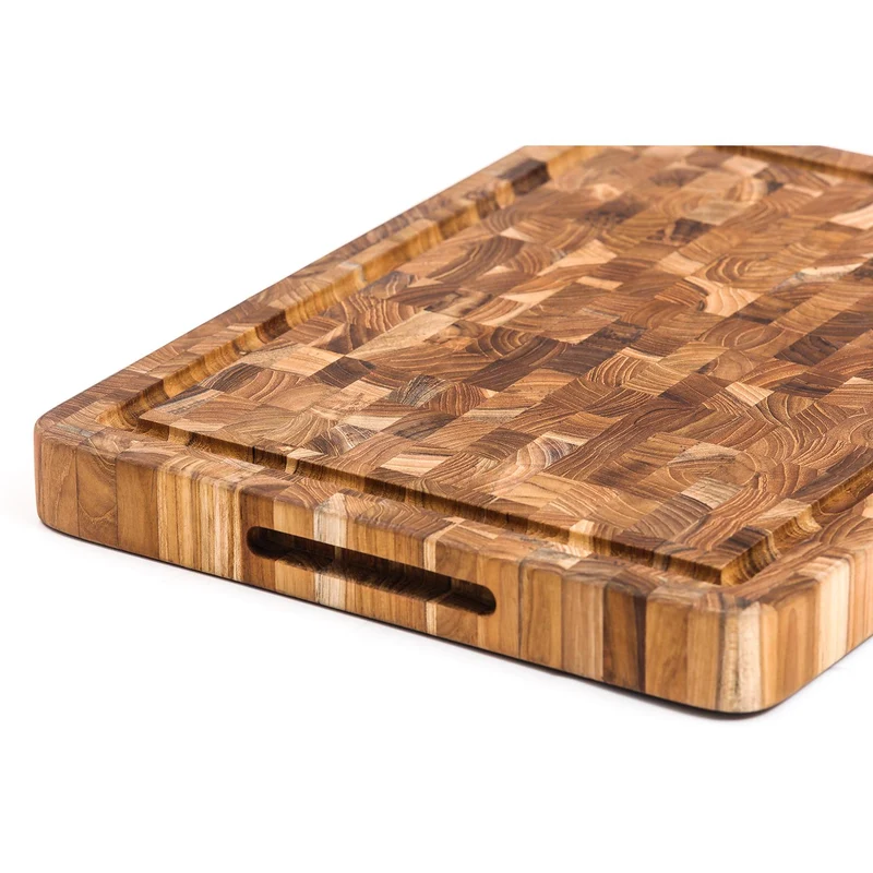 TEAKHAUS Butcher Block mit Saftkanal, M