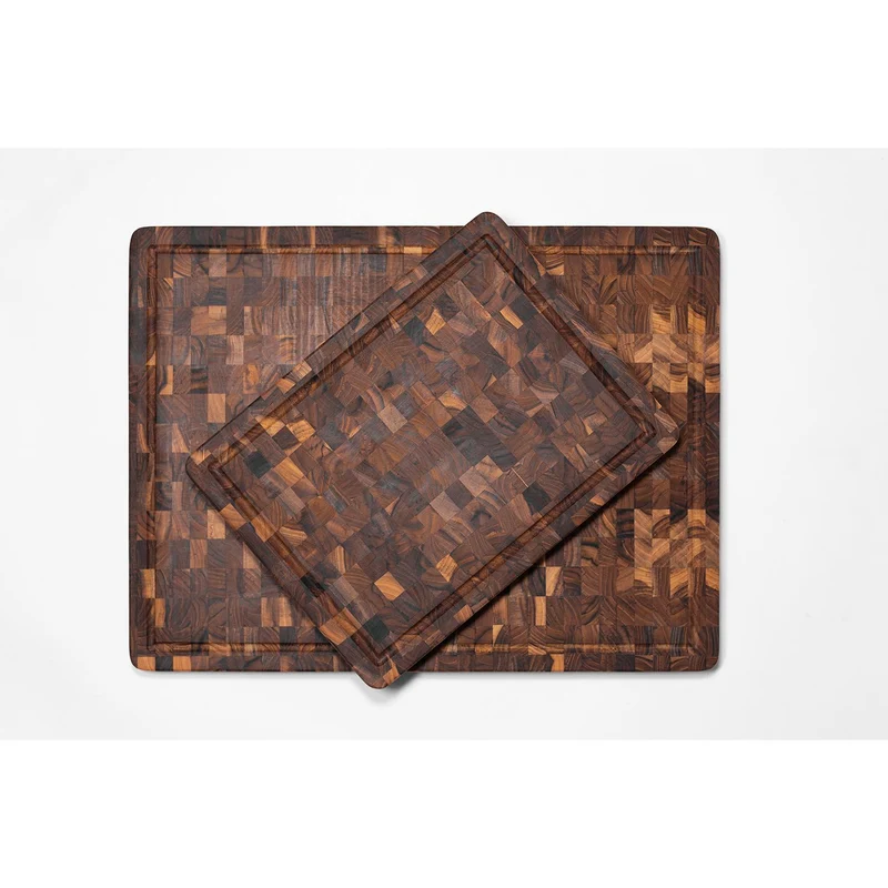 TEAKHAUS Butcher Block mit Saftkanal, M