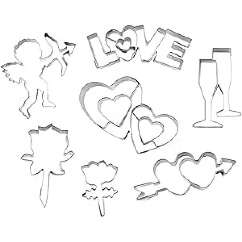 Städter 23703 Liebe Ausstecher-Set, Stahl, silber, 10 x 10 x 4 cm,