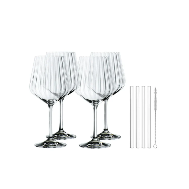 Nachtmann Tastes Good, 4-teiliges Set Gin & Tonic 640 ml + 4 Glastrinkhalme