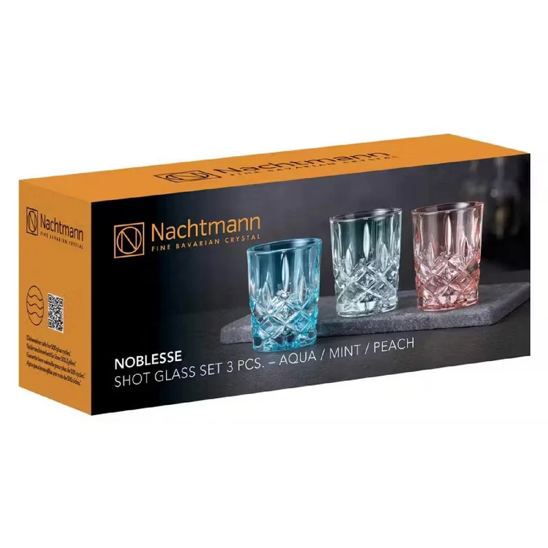 Nachtmann, 3-teiliges Schnapsgläser-Set, Stamper/Shotglas, Kristallglas, 55 ml, Noblesse