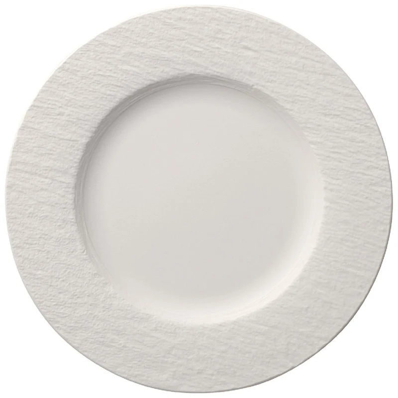 Villeroy & Boch - Manufacture Rock blanc Teller-Set, 6 tlg., Geschirr Set für 2 Personen, Premium Porzellan, Weiß