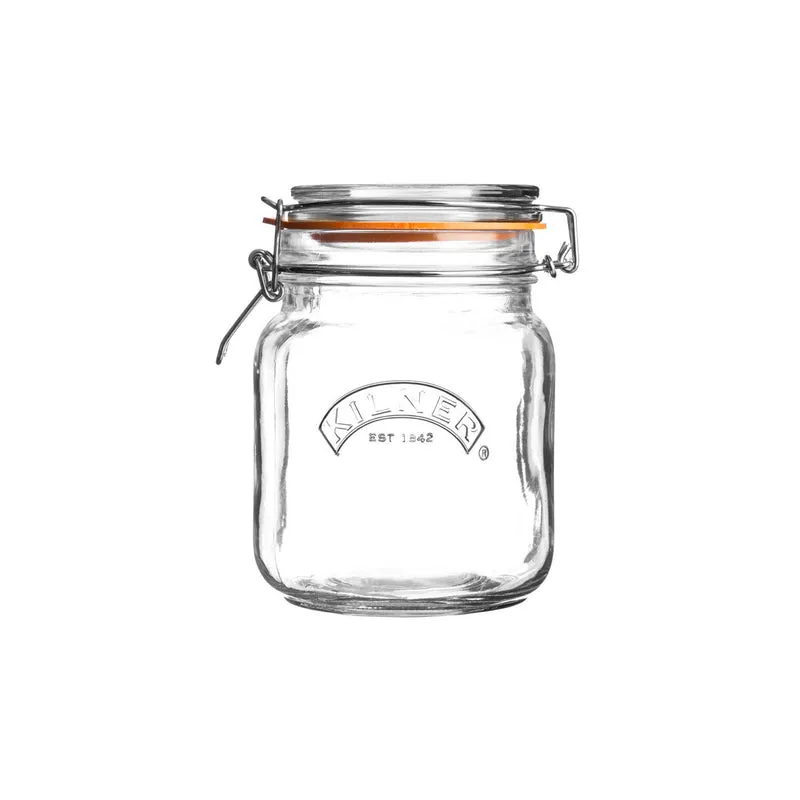KILNER Quadratisches Bügelverschluss Glas, 1 Liter