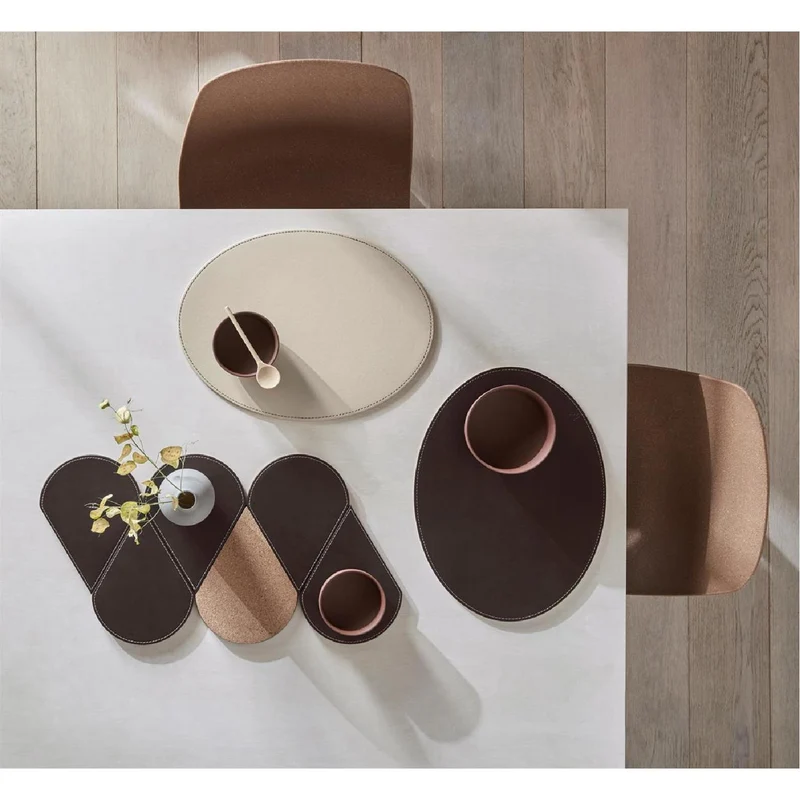 FREEFORM DUO - Platzset oval, Schokobraun/Creme
