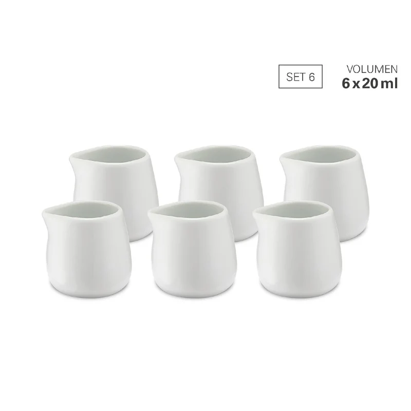 Weis Milchgießer 20 ml - Set 6 aus Porzellan