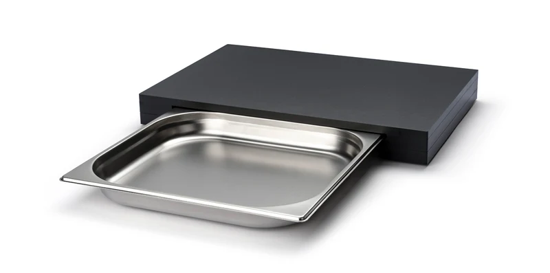 Continenta Schneidebrett mit Schublade, Duracore schwarz 48x32,5x5 cm