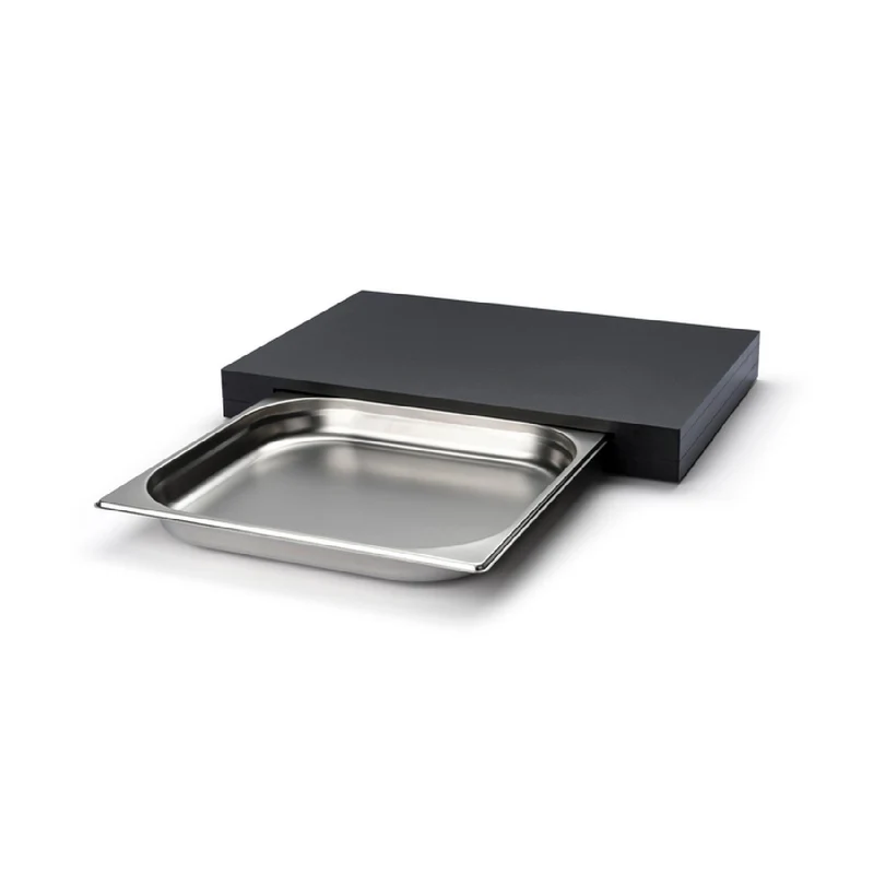 Continenta Schneidebrett mit Schublade, Duracore schwarz 48x32,5x5 cm