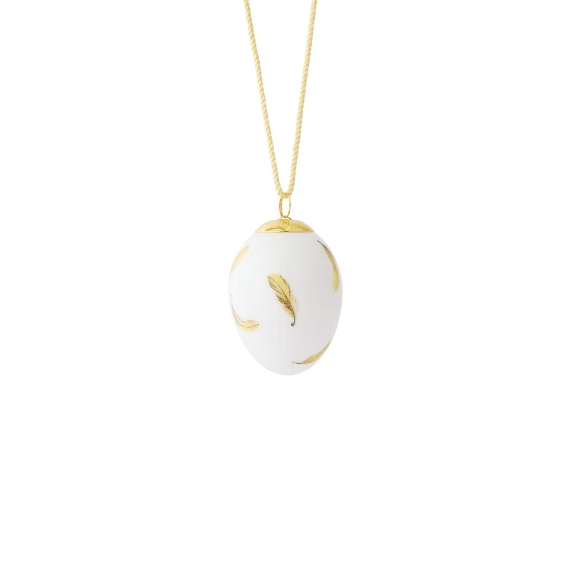 Royal Copenhagen Frühling Ei 2025, Kleine Pirolfedern, 6 cm