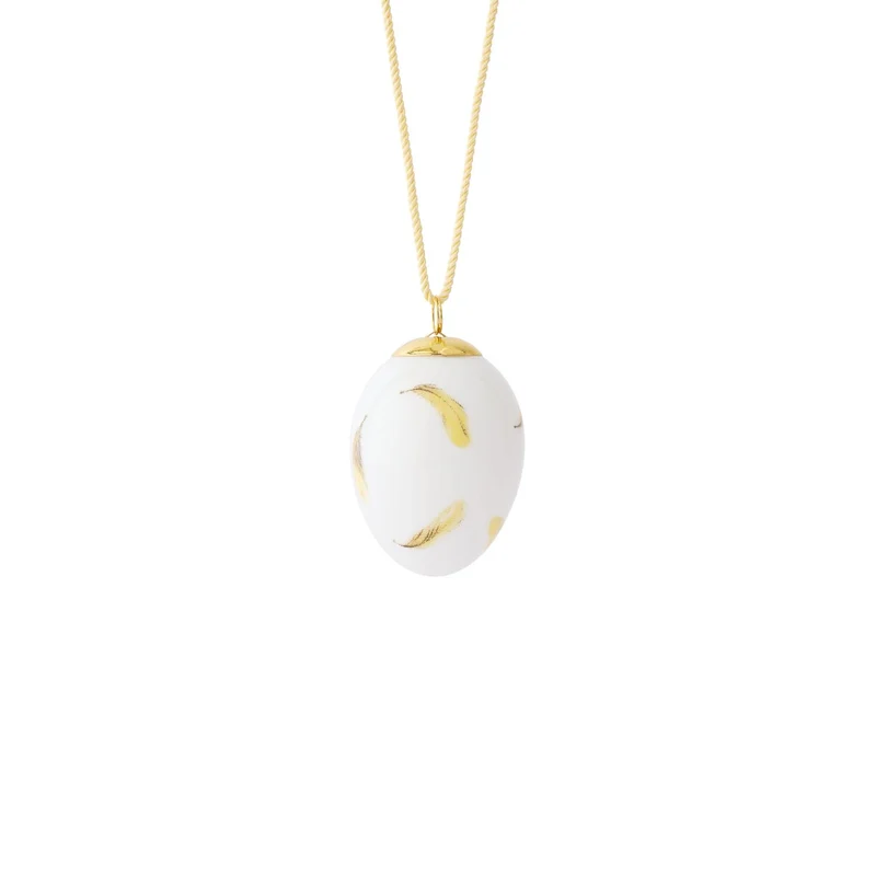 Royal Copenhagen Frühling Ei 2025, Kleine Pirolfedern, 6 cm