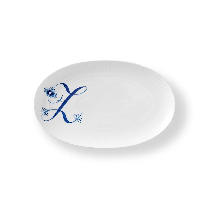 Royal Copenhagen Alphabet Oval Asiette, Z, 23,5 cm