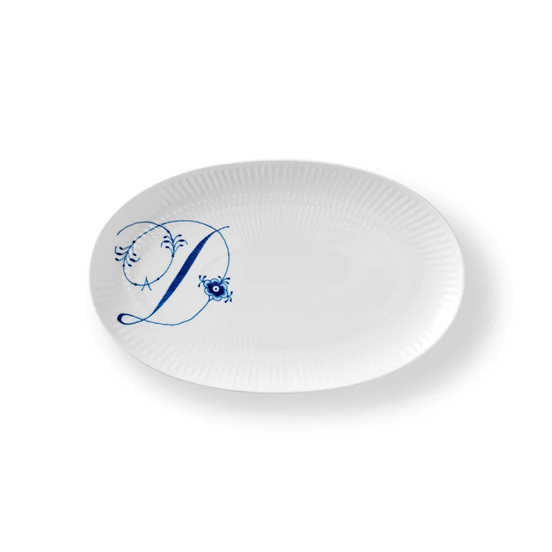 Royal Copenhagen Alphabet Oval Asiette, D, 23,5 cm