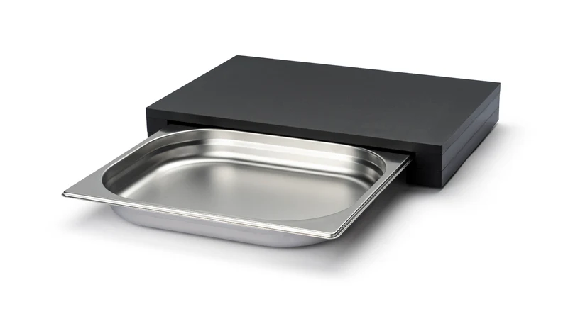 Continenta Schneidebrett mit Schublade, Duracore schwarz 39x27x5 cm
