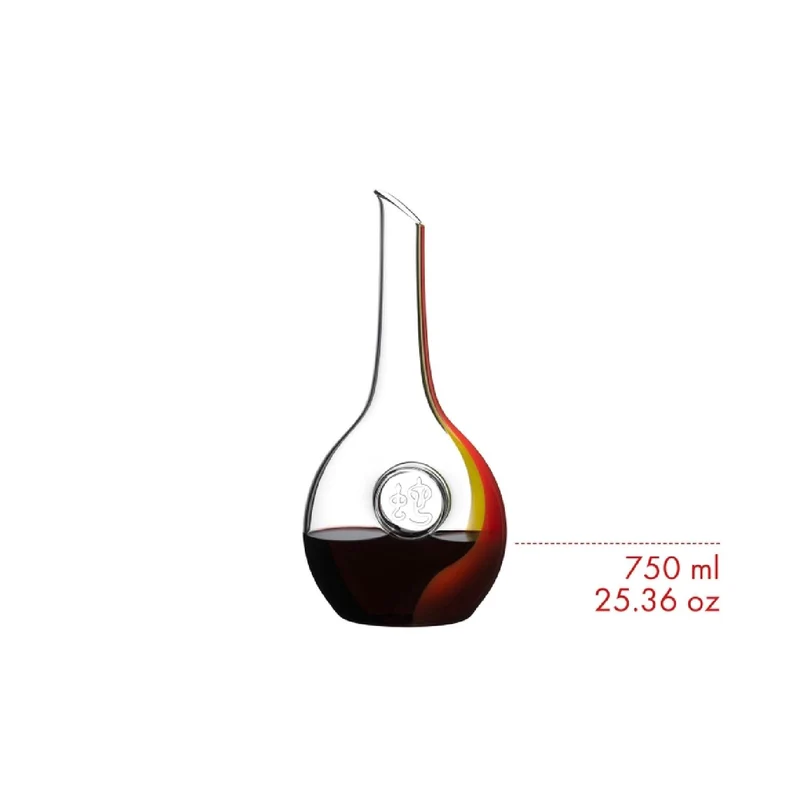 RIEDEL Chinese Zodiac Snake Dekanter Rot/Gelb