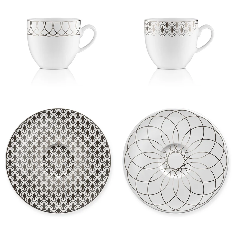 Goebel First.Platin Espressotassen Set