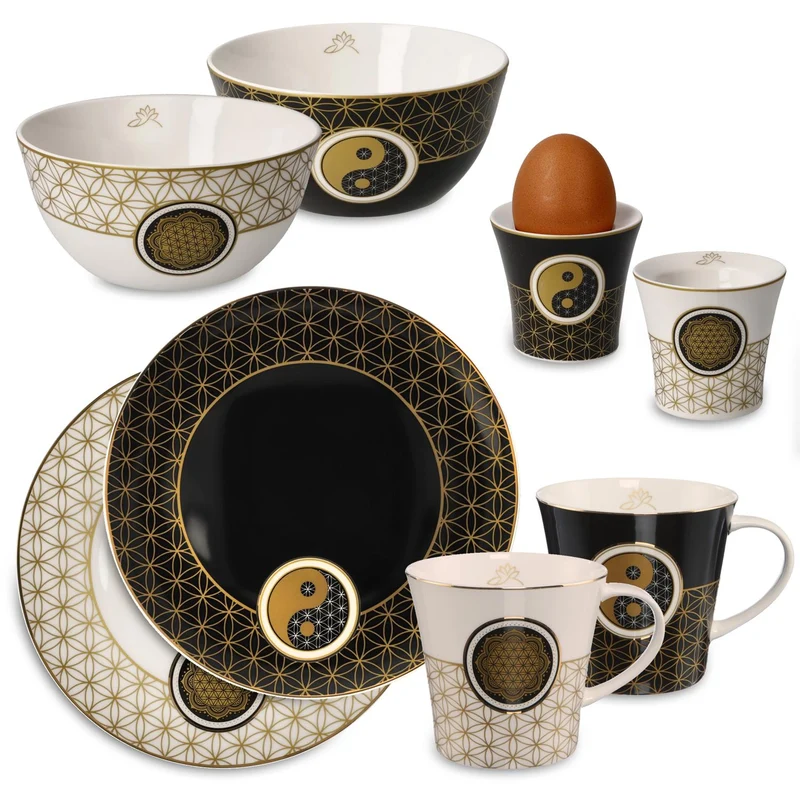 Goebel Yin Yang Lotus - Frühstücksset - Geschenk Set