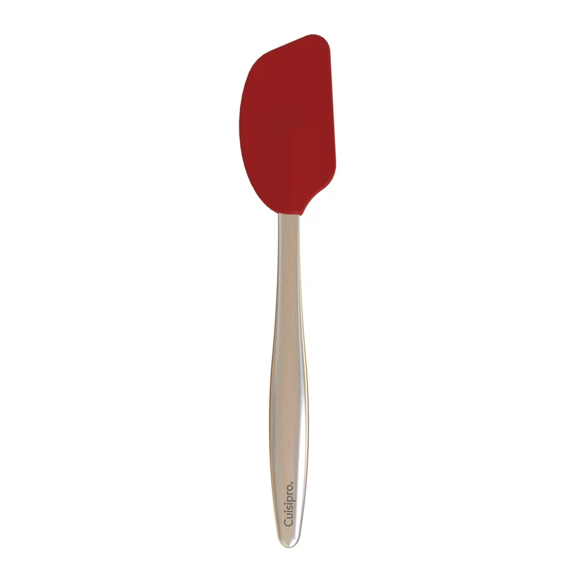 CUISIPRO Mini Silikonschaber mit Edelstahlgriff, rot, Länge: 20 cm
