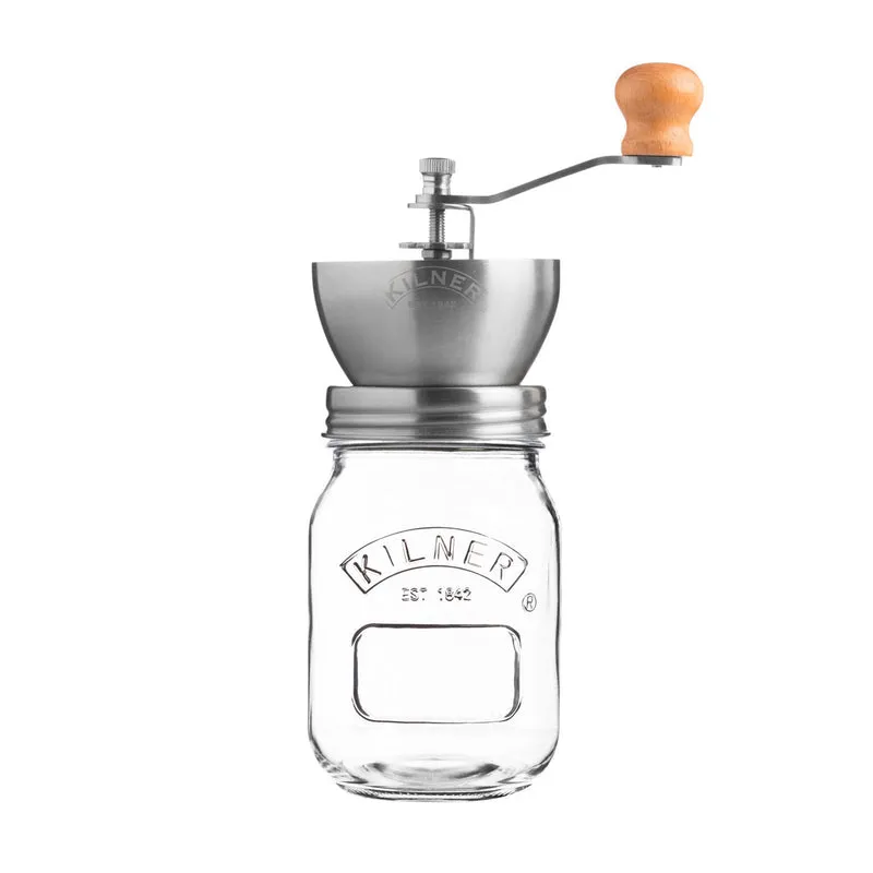 KILNER Kaffeemühle mit Drehkurbel und Glas, 500 ml