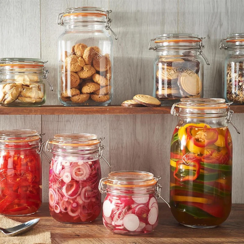 KILNER Quadratisches Bügelverschluss Glas, 2 Liter