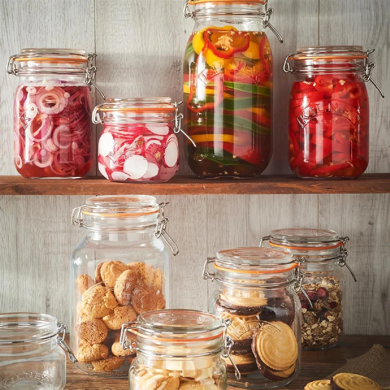 KILNER Quadratisches Bügelverschluss Glas, 2 Liter