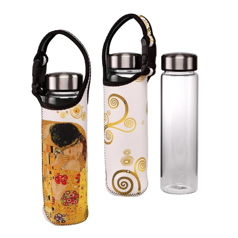 Goebel Gustav Klimt - "Der Kuss" - Glasflasche mit Neoprenhülle
