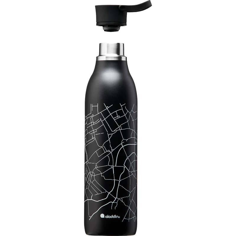 ALADDIN CityLoop Isolierflasche, 0,6L, Lava-Schwarz + Print