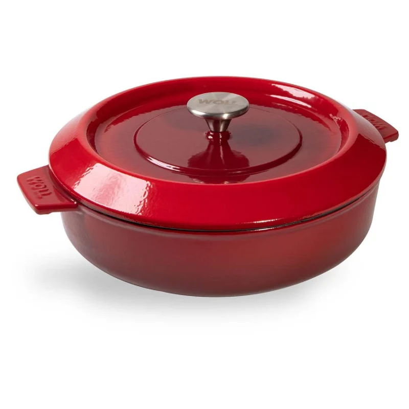 Woll, Iron, Kasserole mit Deckel, Chili Red Ø 28 cm, 7 cm hoch, 3,7 Liter