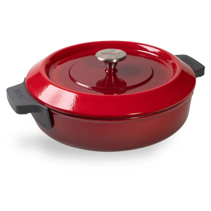 Woll, Iron, Kasserole mit Deckel, Chili Red Ø 28 cm, 7 cm hoch, 3,7 Liter