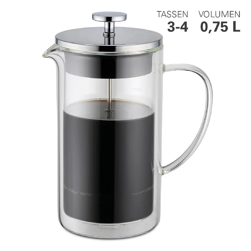 Weis Pressfilterkanne Borosilikatglas doppelwandig 0,8 L