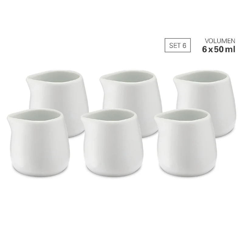 Milchgießer 50 ml - Set 6 aus Porzellan