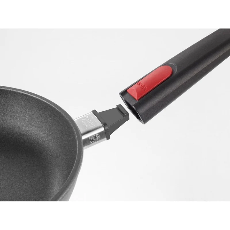 Woll, Nowo-Titanium INDUKTION-SET bestehend aus Hochrandpfanne, 7cm hoch, 26cmØ, abnehmbarer Stiel, inkl. passenden Sicherheitsglasdeckel in attraktiver Geschen