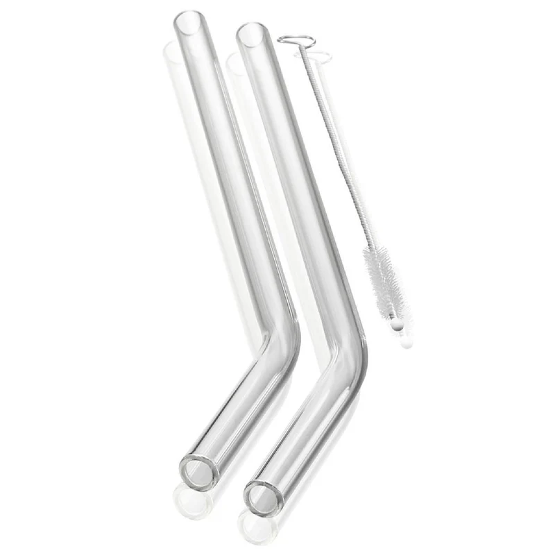 GEFU Glastrinkhalm FUTURE 23 cm, 4 Stück + Trinkhalmspülkorb FUTURE, 4er