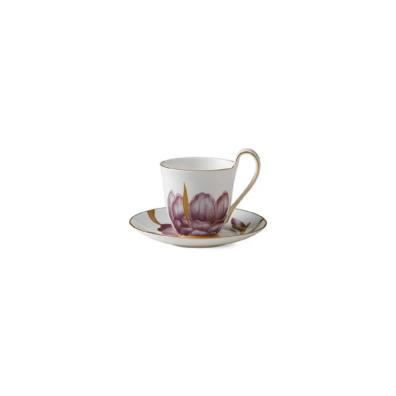Royal Copenhagen High Handle Tasse mit Untertasse mit hohem Henkel - Iris - 27 cl
