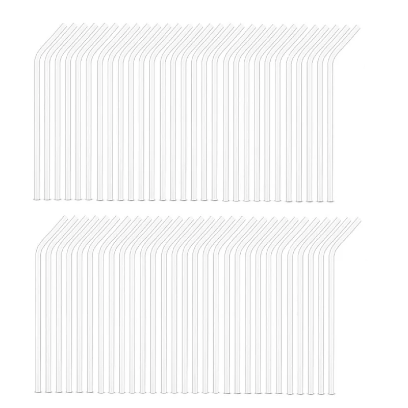 Weis Trinkhalme Glas angewinkelt transparent 24 cm - Set 50